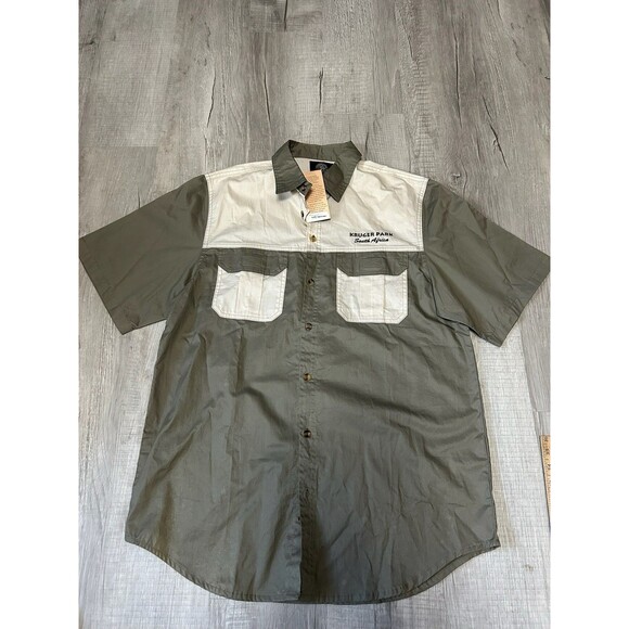 Kruger National Park South Africa Button Down Safari Short Sleeve Shirt Size XL - Picture 1 of 5